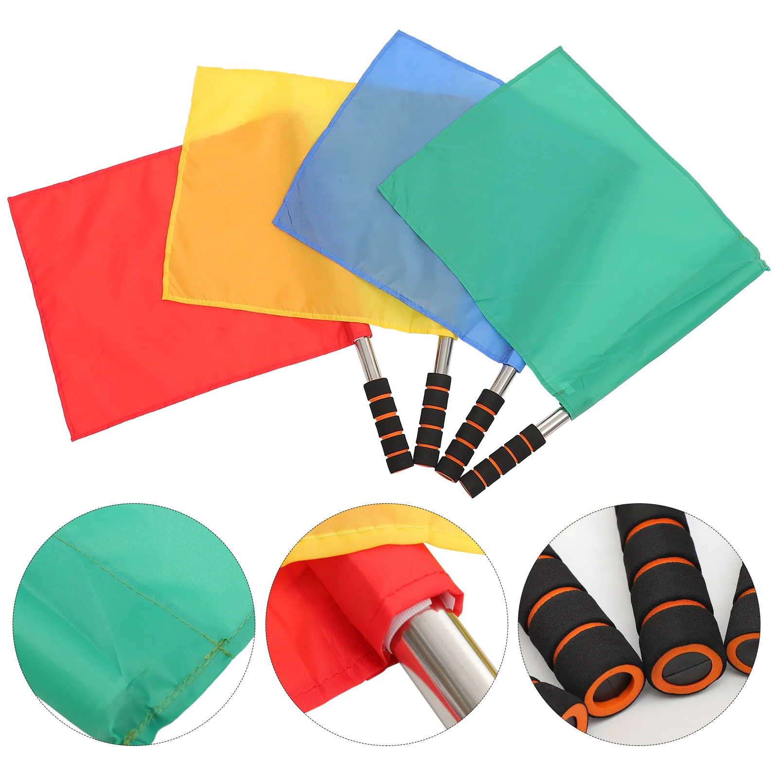 

4 Pcs Flag Flags Horse Training Match Referee Commanding Hand Signal Referees Conducting Fan Sports Equipment Commander Waving