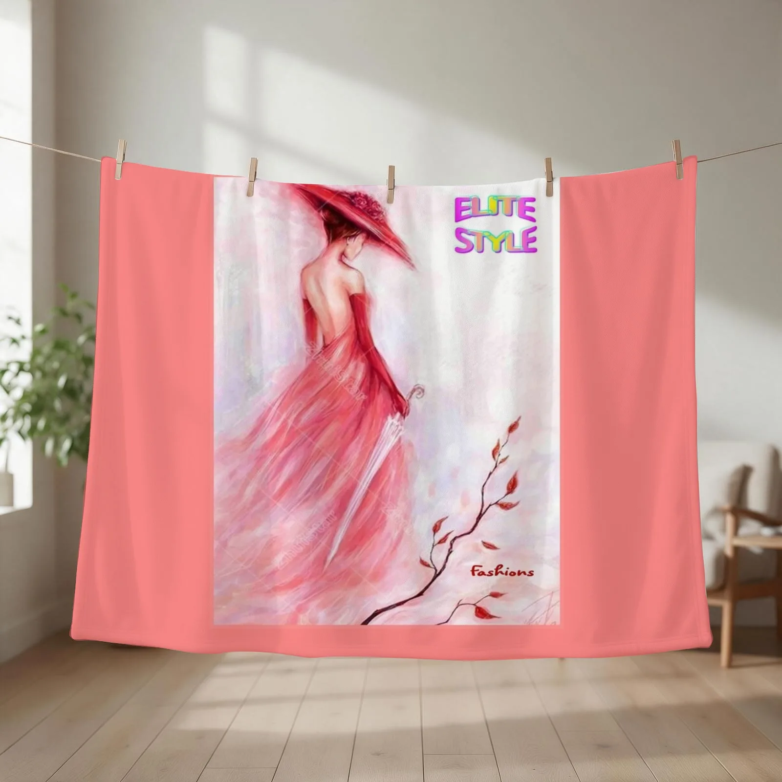 ELITE STYLE : Vintage Magazine Fashion Advertising Print Throw Blanket Flannels Baby Bed covers Hair Blankets