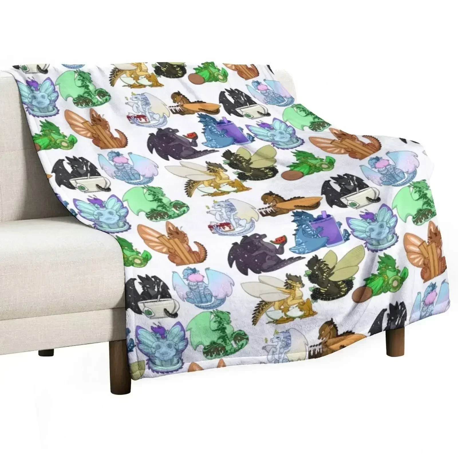 

Wings of Fire with Foods Batch 2 Throw Blanket Multi-Purpose Cute Moving Fashion Sofas Blankets