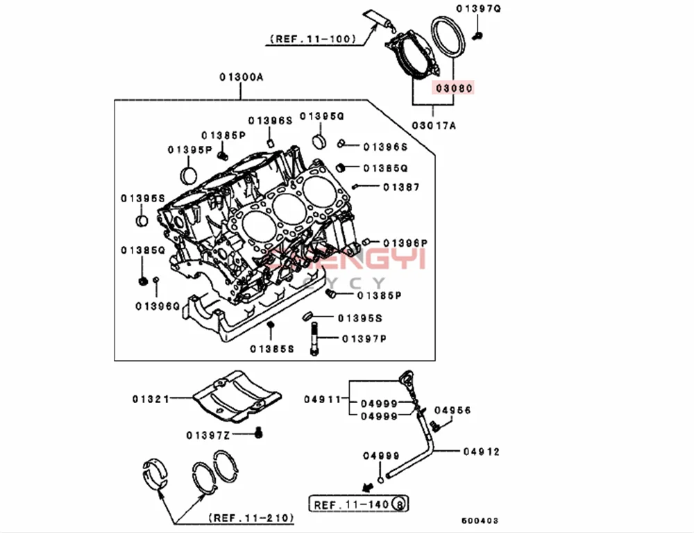 6G72 Engine Crankshaft Rear Oil Seal For Pajero Montero V23W V43 K96W V45W V73W V93W V97W 1052B178  MD120699 MD372251 BH6066E