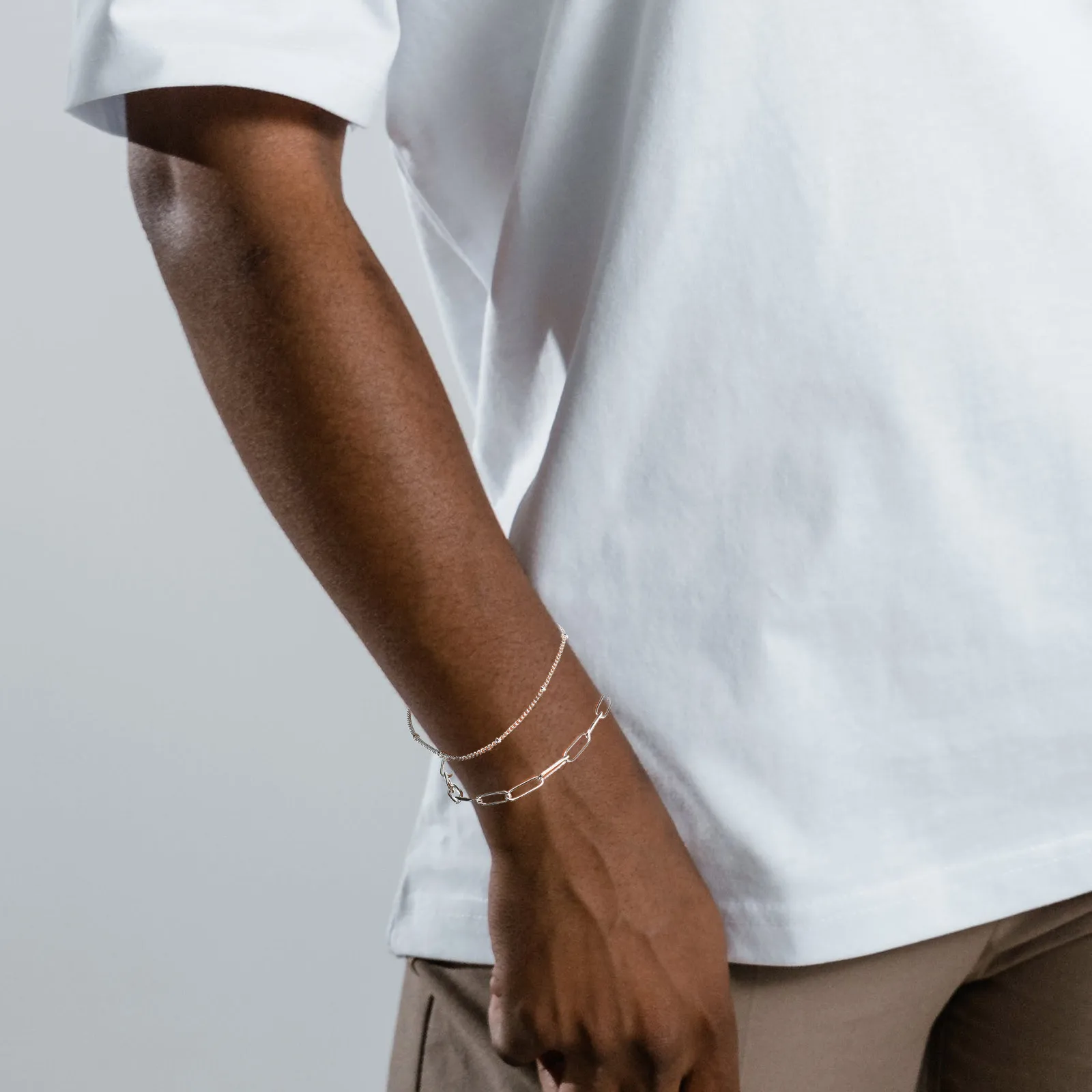 

Paperclip Chain Bracelet For Women Layered Metal Wrist Jewelry Stackable Link Bracelets Fashion Hand Bracelet