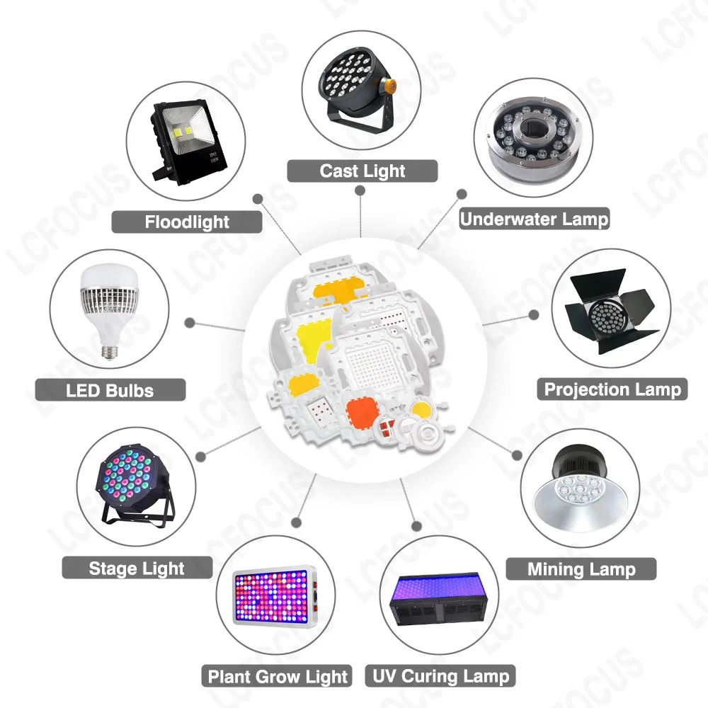 10 peças 1w 3w 5w chip led branco quente branco natural branco frio ultravioleta laranja vermelho verde azul amarelo cob luz de crescimento de plantas diodo emissor de luz contas de lâmpada led