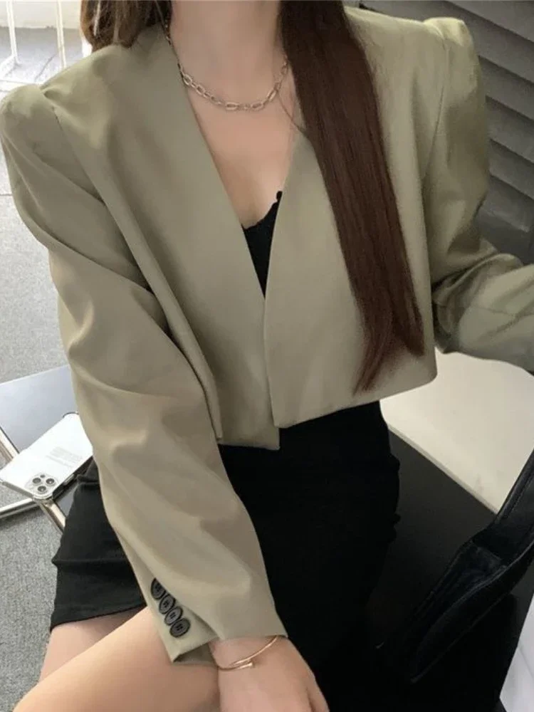 Blazer donna elegante moda semplice solido autunno casual capispalla tutto-fiammifero design tenero stile coreano ufficio donna accogliente basic