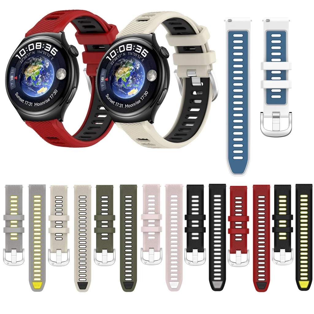 Correa de silicona de 22mm para Huawei Watch 4 3 Watch4 Watch3 Pro RUN pulsera deportiva correa de reloj