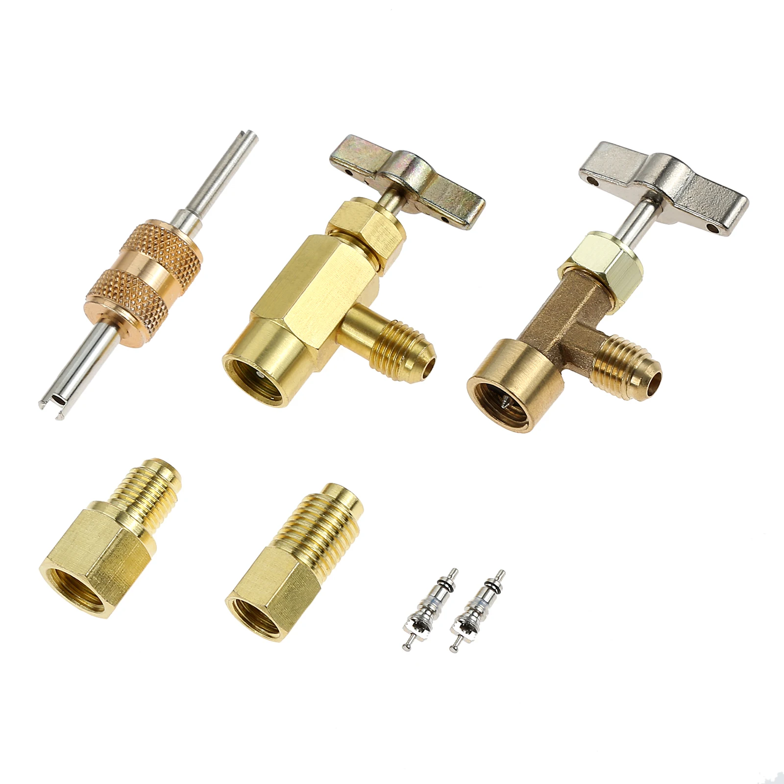 

R134A Self-Sealing&Puncture Style Refrigerant Can Tap Valves with Tank Adapters for Refilling Automotive Air Conditioning System