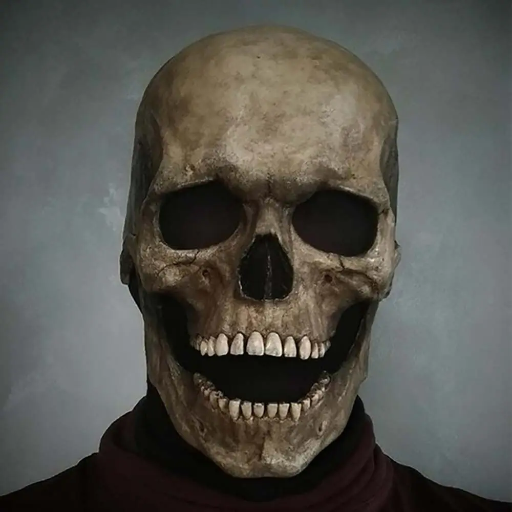 

Cosplay Skull Helmet Halloween Props Easter Party Halloween Carnival Skull Mask Movable Jaw Full Head Skull Halloween Mask