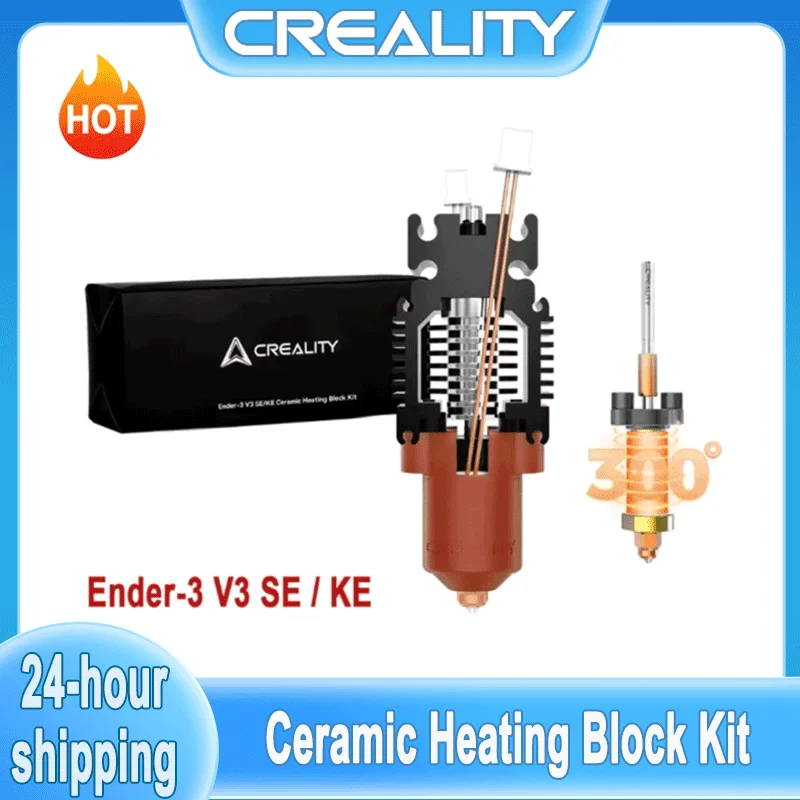 

Creality Ender 3 V3 SE /V3 KE Ceramic Heating Block Kit Quick-swap Nozzle Upgrade Hotend Kit 300℃ Temperature 600mm/s High-Speed
