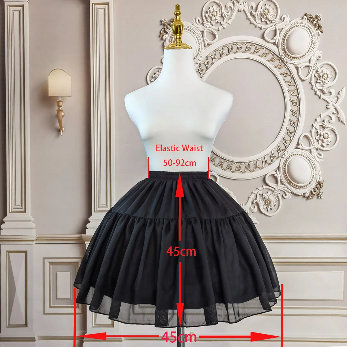 Lolita Petticoat Ball Gown Underskirt Short Dress Christmas Cosplay Petticoat Chiffon Two Bones  Ballet Rockabilly Crinoline