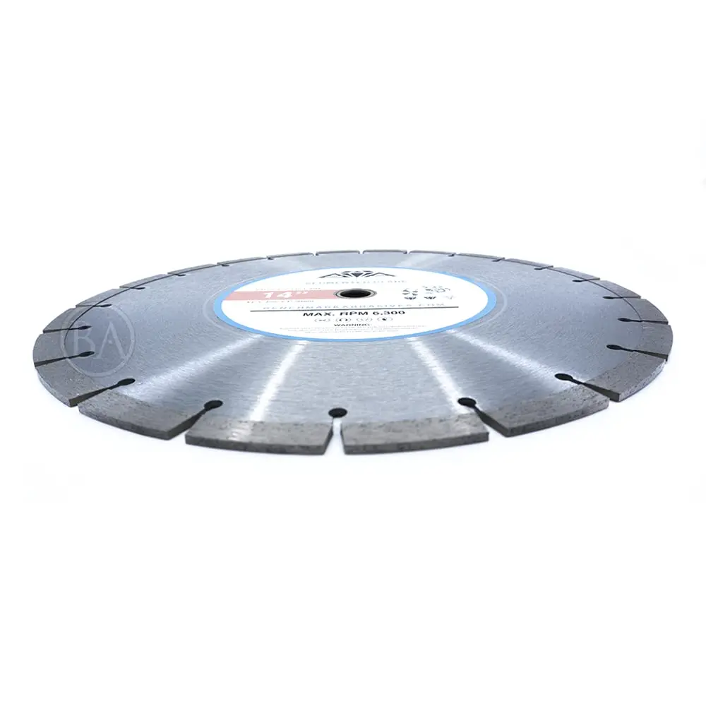 Benchmark Abrasives Segmented Diamond Blade, 14 Inch Concrete Saw Blade With Steel Core For Cutting Brick Ceramic Tile Granite