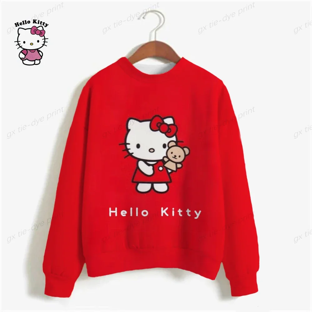 Female High Street Sweatshirt For Women Hoodies Graphic HELLO KITTY Y2k Clothes Cartoon Print Sweatshirt Women Hoodies