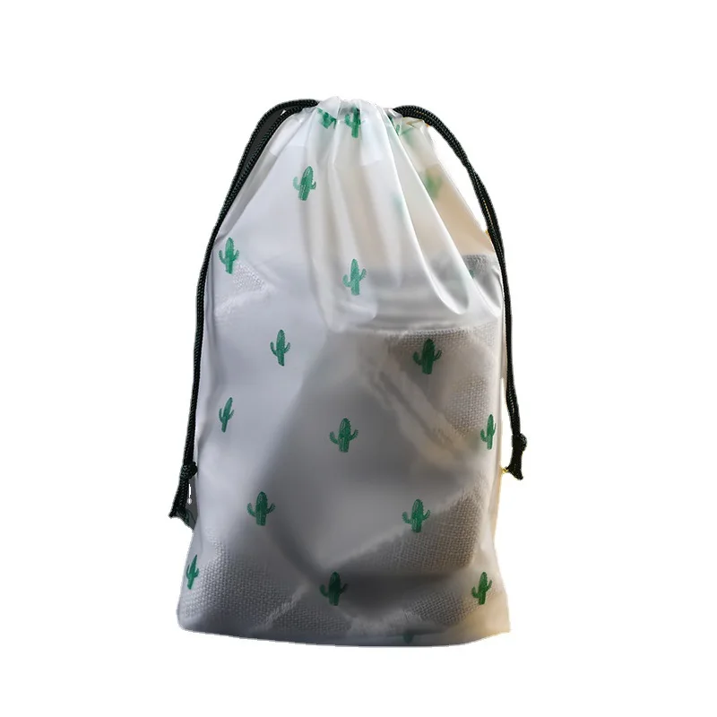 50pcs 16x20 18x25 20x30cm PE Bear Drawstring Pocket Elk Drawstring Storage Bag Cherry Frosted Gift Bag Home Travel Carrying Bag