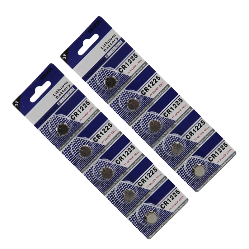 10pc/5pc Button Battery CR1225 3V Lithium Battery for Watches & Calculators