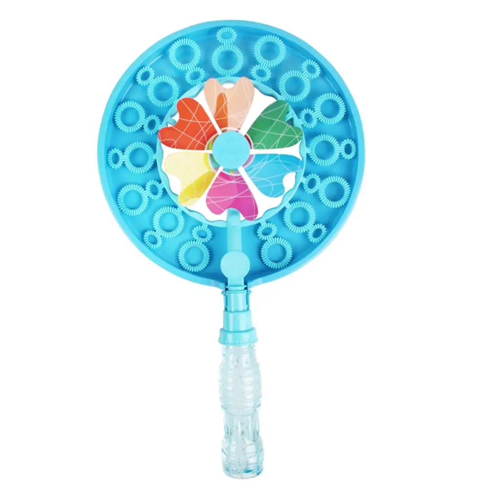 Creative Windmill Bubble Machine for Kids Toddlers Outdoor Fun Party Game Gift with 30 Rings Rotating Bubble Maker Toy