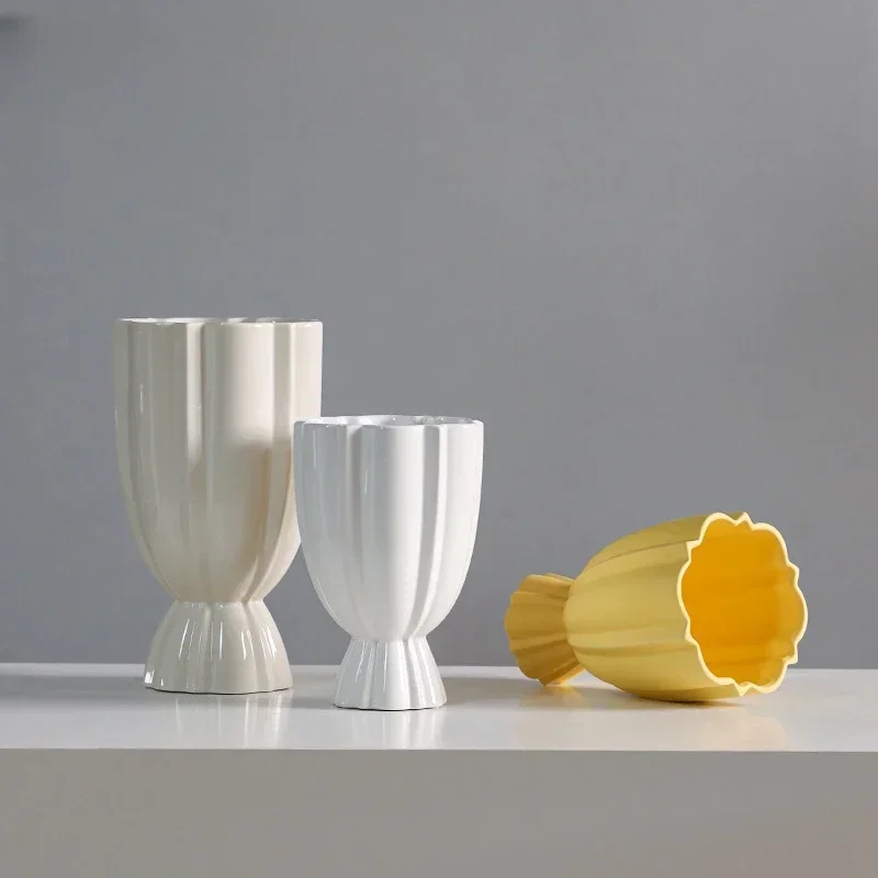 Ins Cup Torch Open Ceramic Vase Ornament Entrance Living Room Bedroom Desktop Dining Table Home Art Decoration
