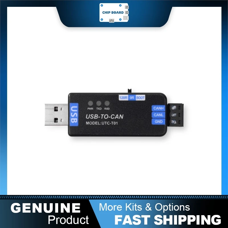 

Промышленный USB CAN-адаптер UTC-T01 с контроллером STM32, совместимый с PCAN CANable, скорость от 5 кбит/с до 1 Мбит/с, для Windows, Linux, Android