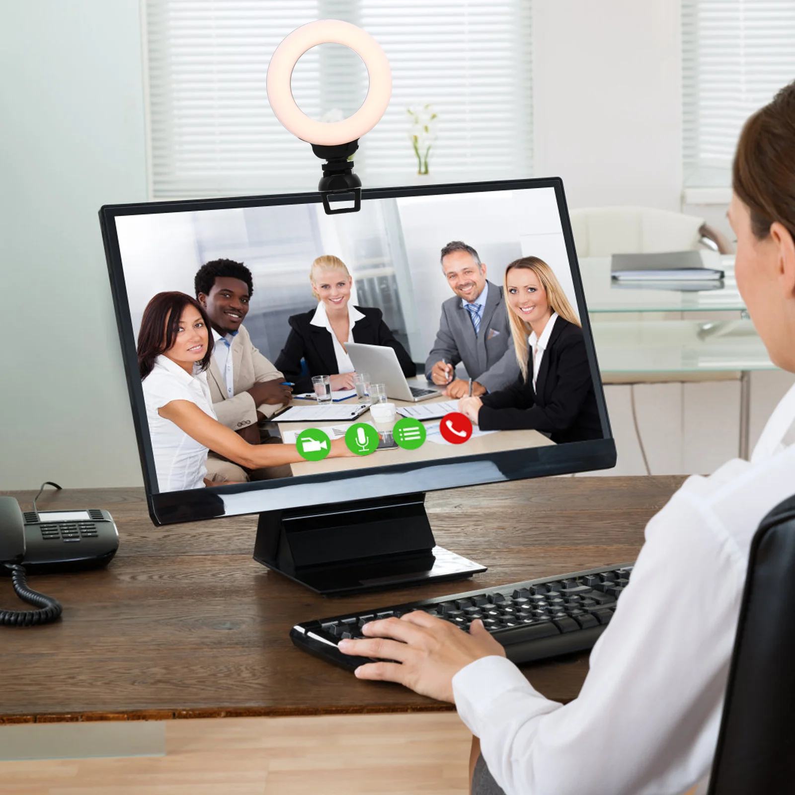 

4 Inch Ring Led Camera Light For Video Conference Streaming Broadcasting Clip On Laptop Webcam Interview Fill Light