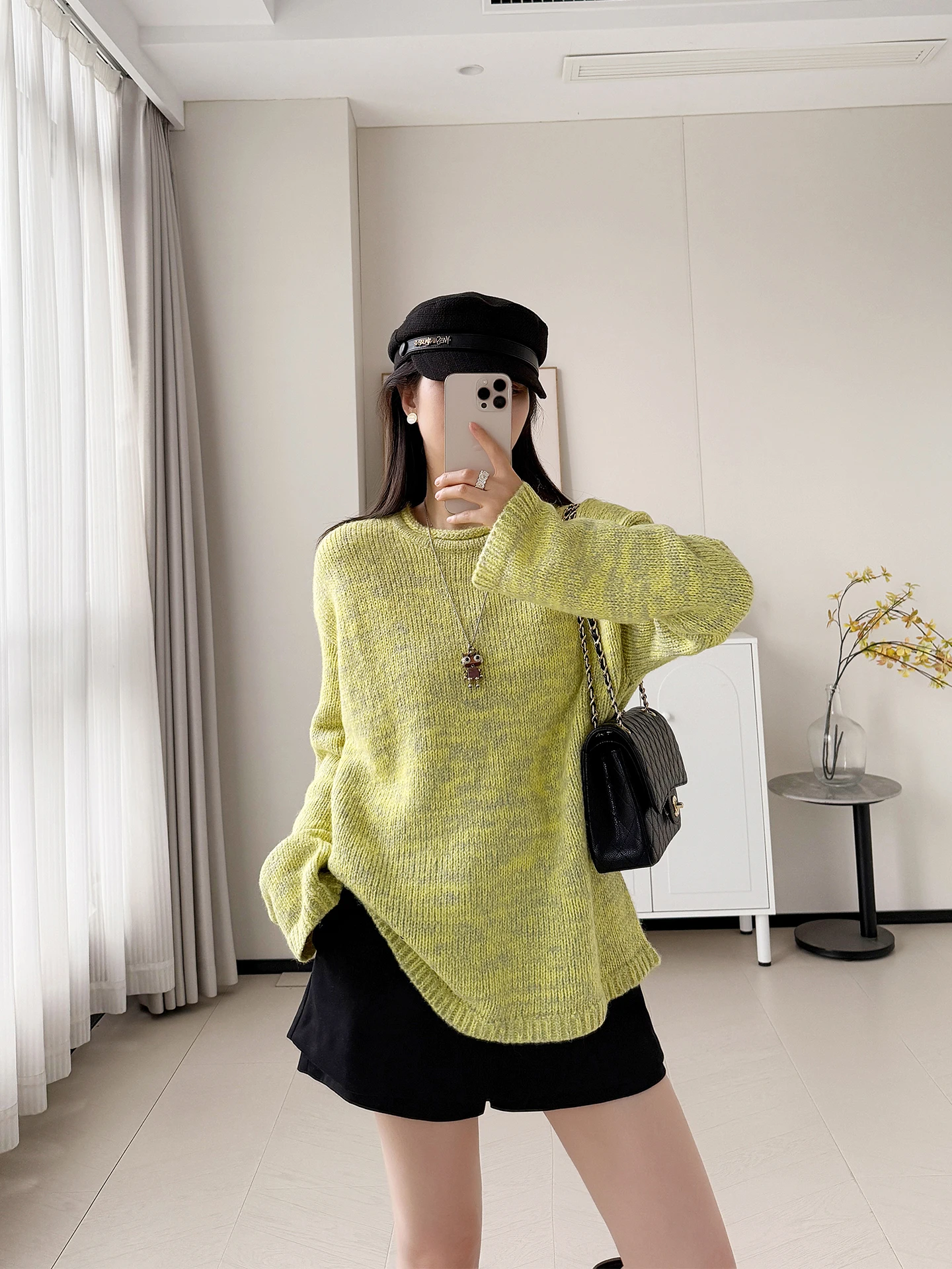 

Свитер женский свободного кроя из кашемира с круглым вырезом и длинными рукавами, оригинальный шерстяной свитер JR, комфортный повседневный стиль