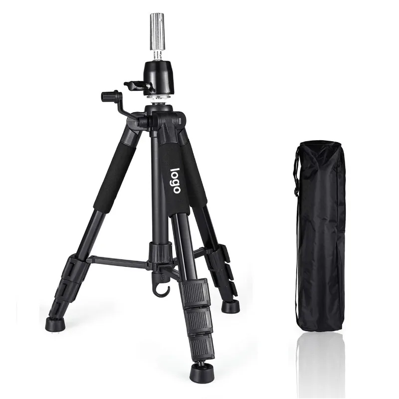 51inch Wig Stand Tripod with Non-Slip Base Adjustable Mannequin Head Stand with Hook Heavy Duty Manikin Head Tripod