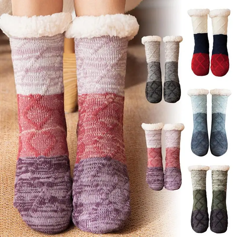 Floor Socks Women Winter Cozy Socks For Women Comfortable Fuzzy Sleeping Socks Non-Slip Breathable Kids Men Pregnant Mom Gifts