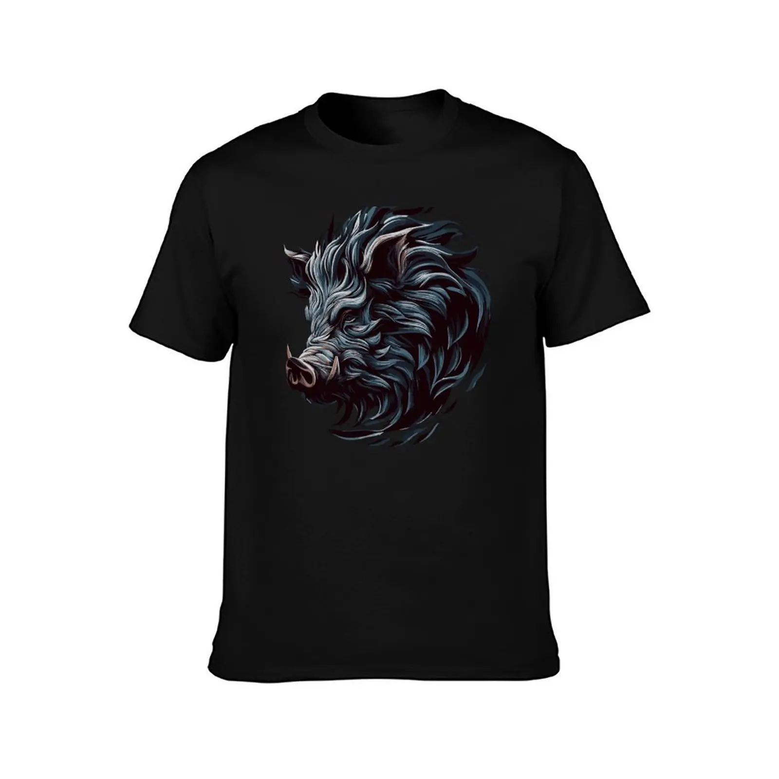 Wild Animal - boar T-Shirt Vintage Print Crew Neck Tee T-Shirt