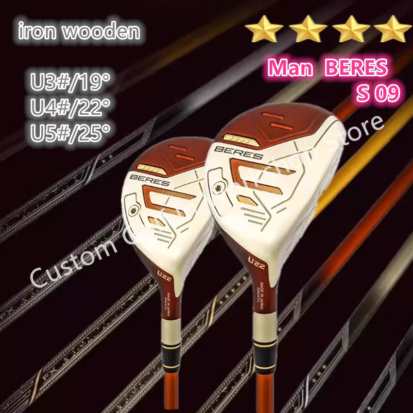 

NEW 4 star golf clubs beres S-09 iron wooden 2pcs S09 golf clubs iron wooden rod chicken U3.U4.U5 Graphite Shaft with Head Cover