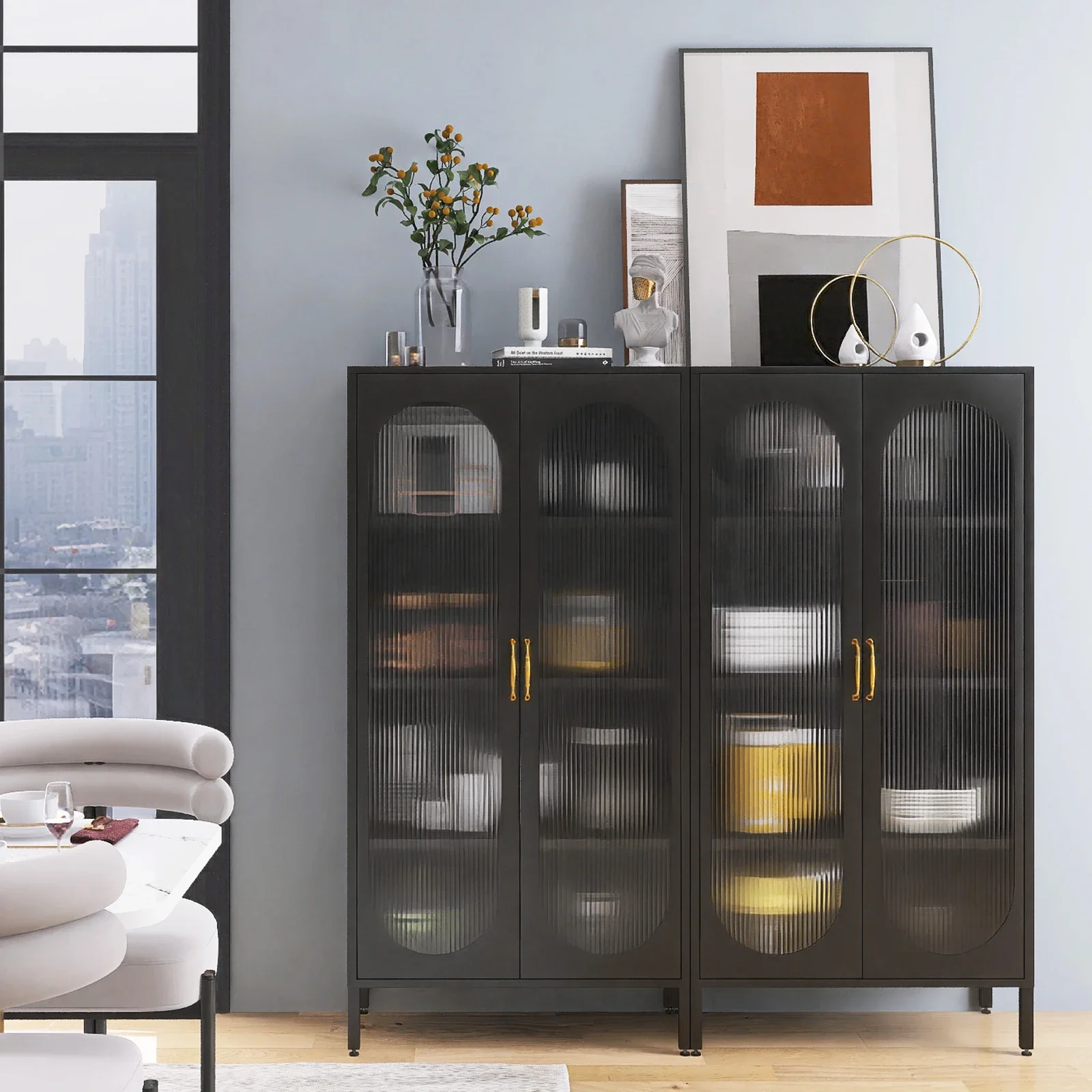 Steel Sideboard Storage Cabinet With Glass Door Steel File Cabinet Wardrobe File Chest Tallboy Display Cabinet