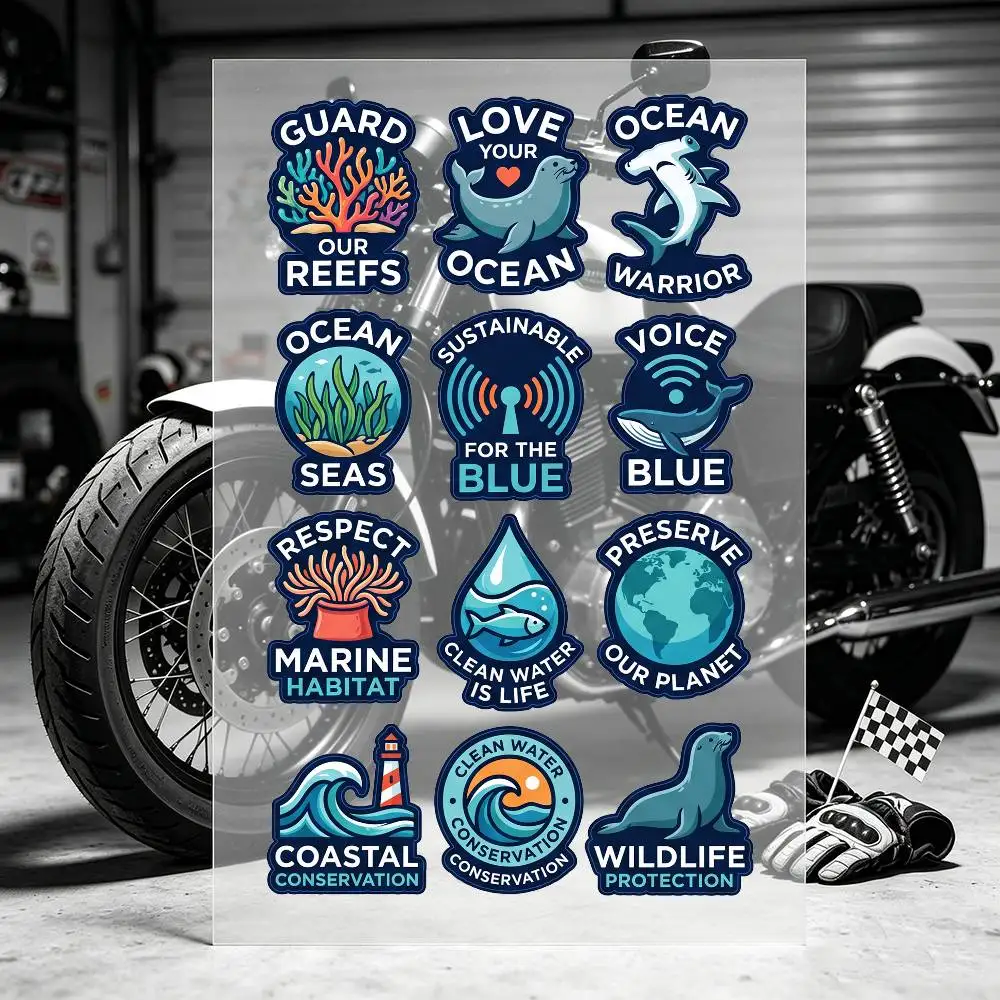 Marine Life Motorcycle Stickers For Motorcycle Bodies And Helmet Reflective Stickers