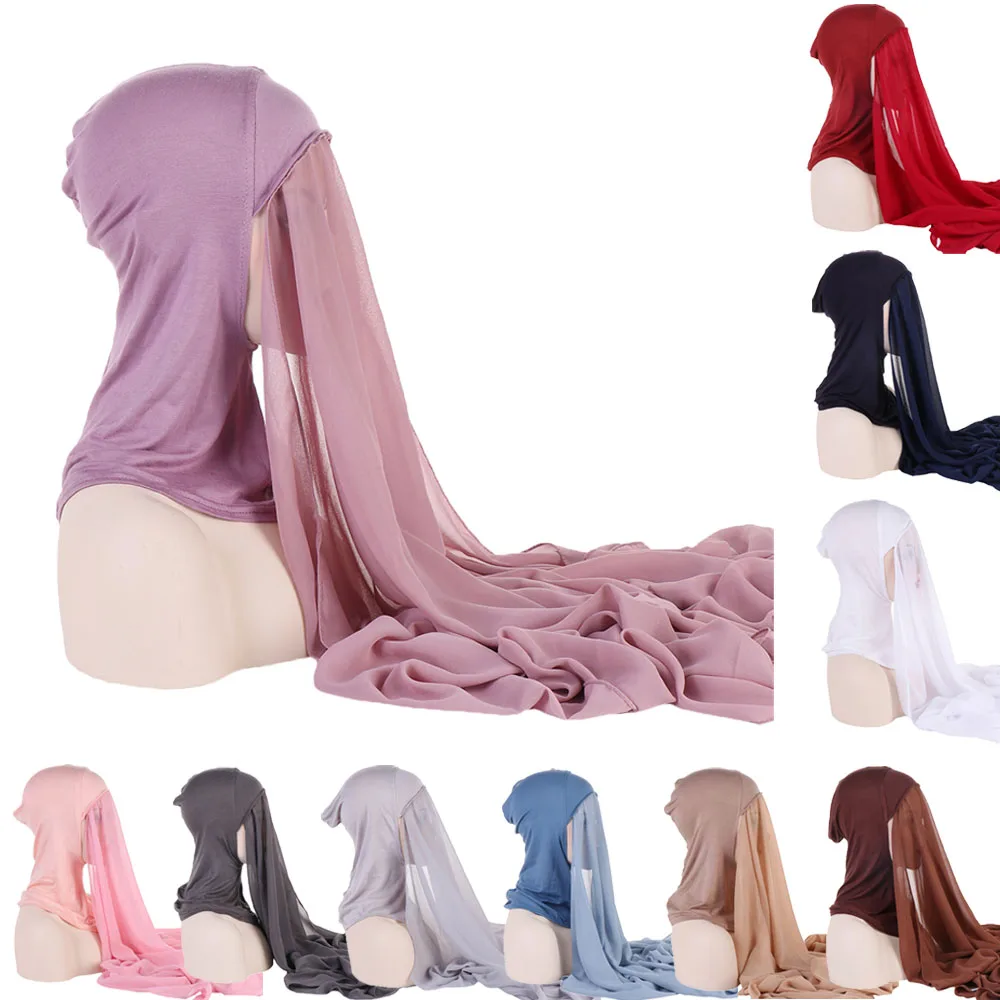 

Instant Hijabs Jersey Hijab for Woman Neck Scarf Solid Modal Scarves for Women Bandana Headscarf Hijab Femme Musulman Ramadan