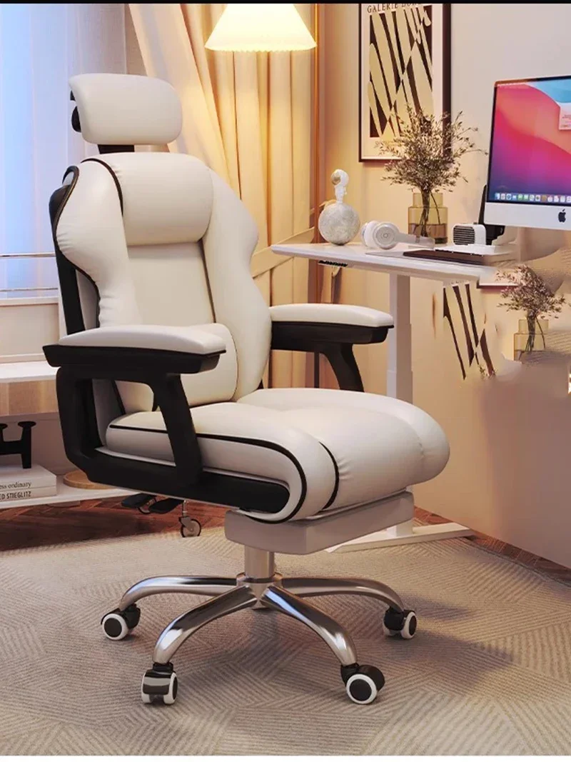 Ergonomic Design Office Chairs PU Leather Metal Leg Computer Bedroom Office Gaming Boss Study Sedie  Furniture