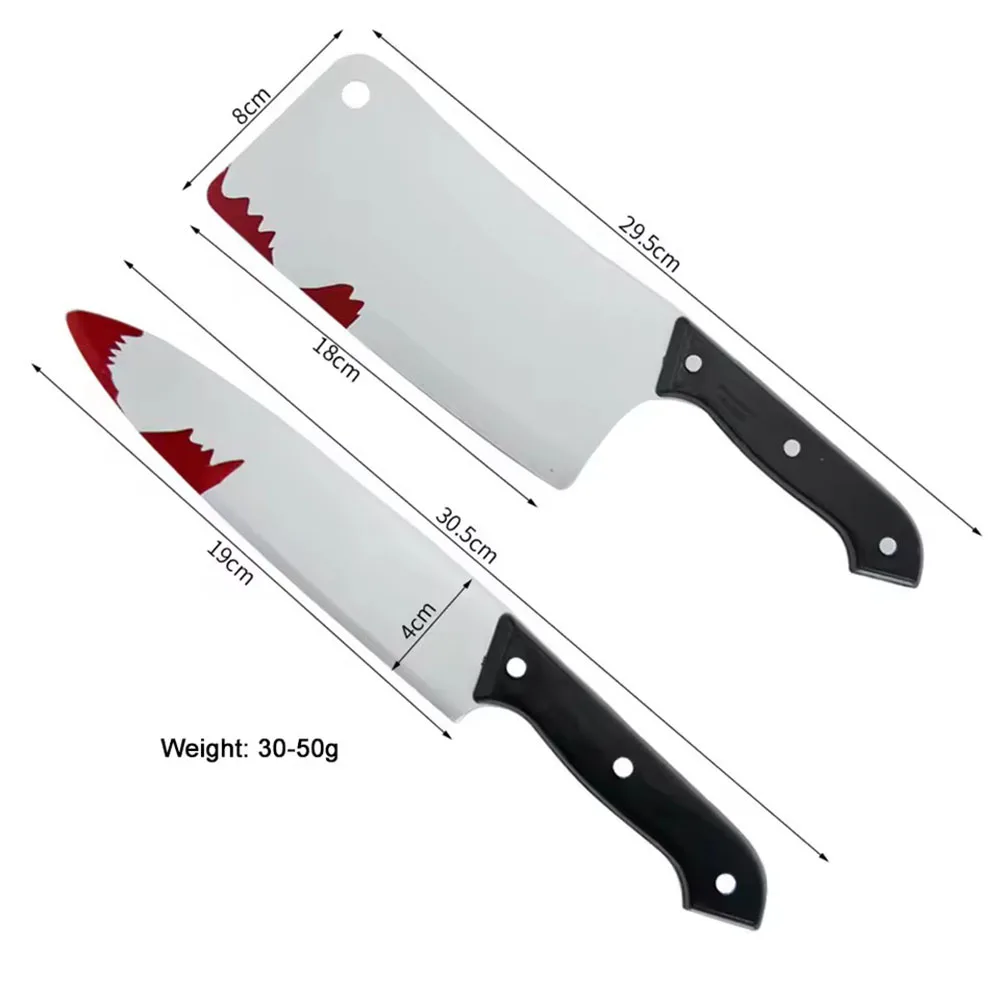 30cm Faked Bloody Sharp Knife for Halloween DIY Cosplay Props Decor Simulation Plastic Kitchen Knife halloween Party Supplies