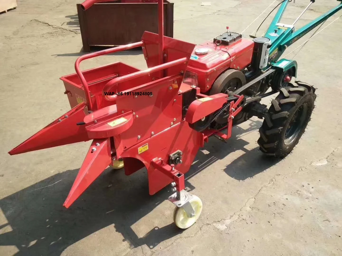 19HP 2WD Mini Farm Tiller Walking Tractor with Corn Harvester Maize Cutter Crop Collect Farm Tools