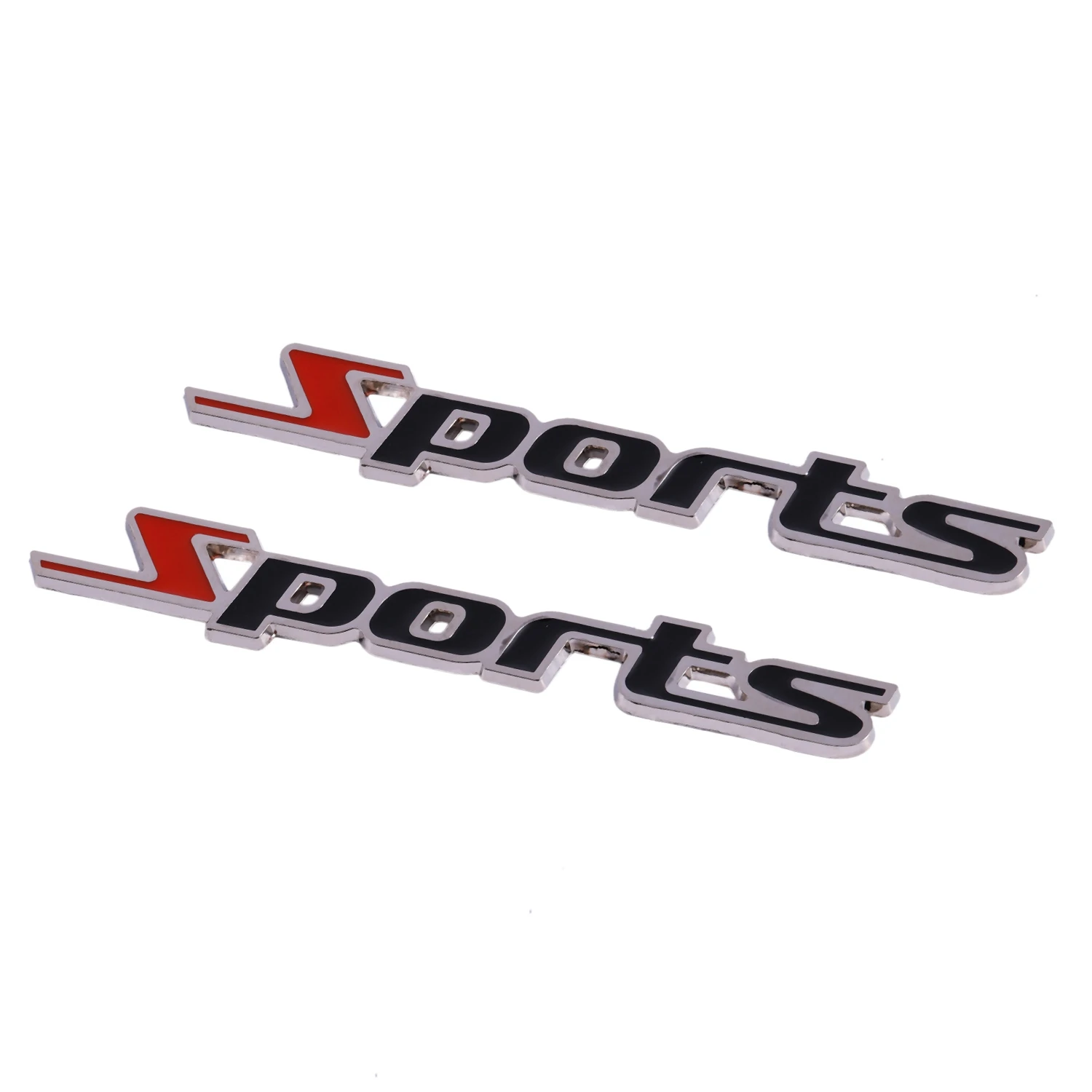 Metal Sports Letters Car Badge Sticker, Decoração do emblema, 2 pcs