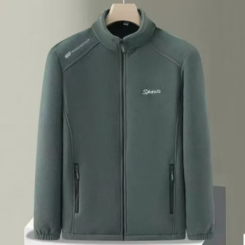 سترة صوف رجالية 2025، معطف سميك مبطن بياقة واقفة لربيع الخريف والشتاء #5