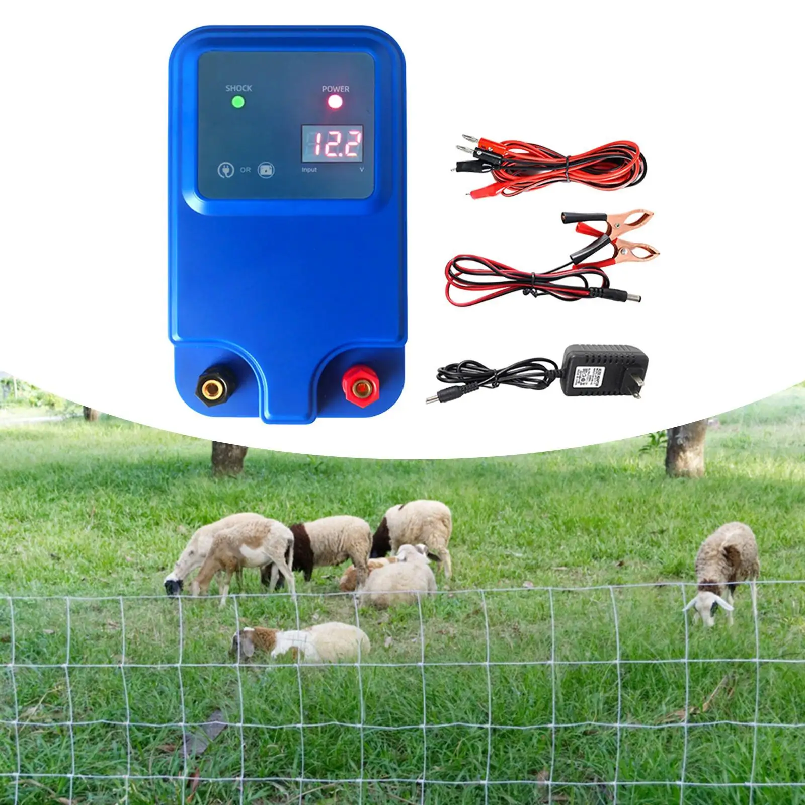 

Electric Fence Accessories 5km Range Sturdy 1.5 J Output Blue Electric Poultry Netting for Poultry Livestock