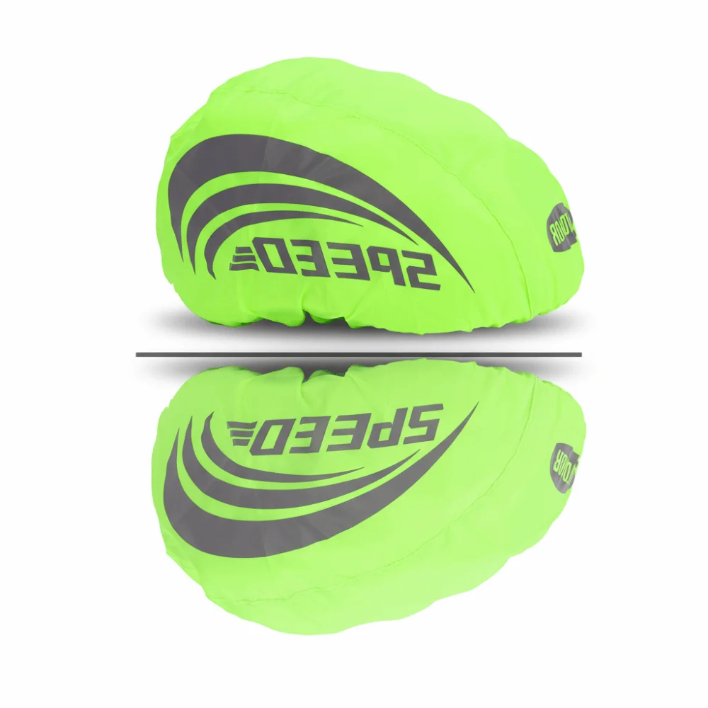 2PCS High Visibility Bike Helmet Cover Waterproof Dustproof Helmet Rain Cover with Reflective Strip Windproof