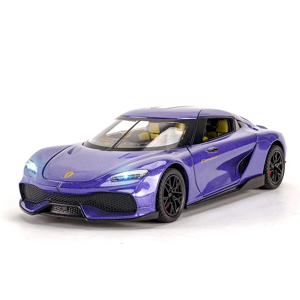 1:24 Gemera GT スポーツカー合金ダイキャストモデル収集趣味モデル装飾品友人へのギフトプルバックおもちゃ新スタイルスポーツカー