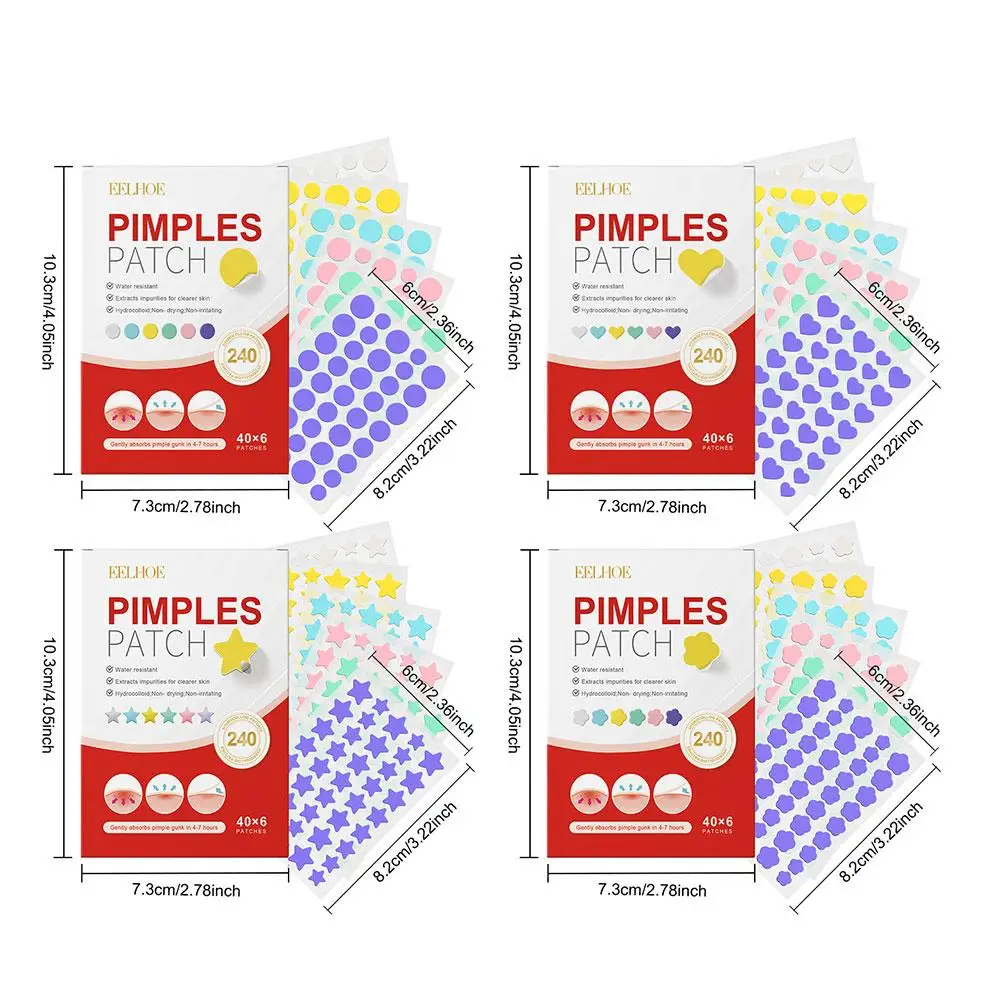Parche de ácido salicílico para el cuidado de la piel, parche para la eliminación de acné, tratamiento de granos, reparación de rojeces faciales, manchas, 240 piezas