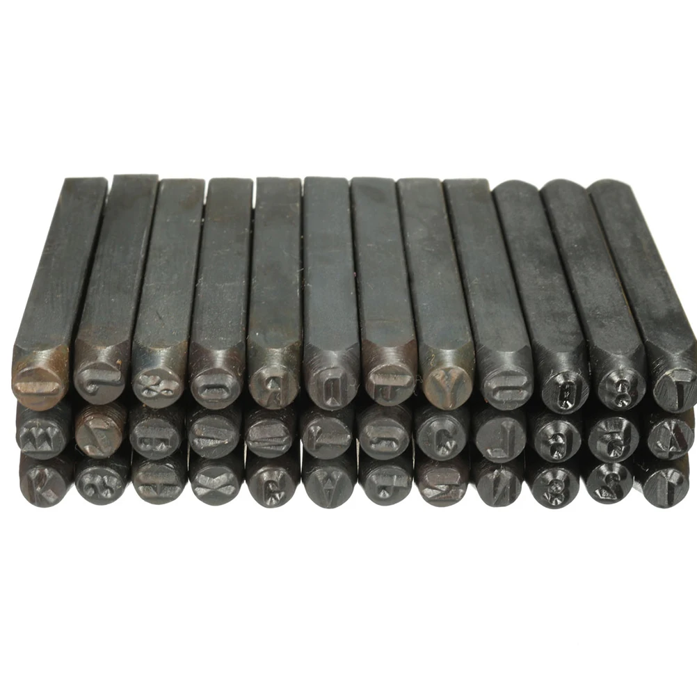 

36pcs Alphanumeric Stamping Tool Steel Punch Set Hardened Carbon Metal Marking Kit For Jewelry Craft With Storage Box