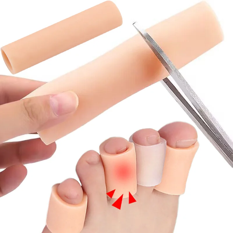 Silicone toe protetor capa anti-fricção ferramenta de cuidados com os pés fibra dedo separador espaçador tubo alívio da dor usar almofadas cuidados pedicure