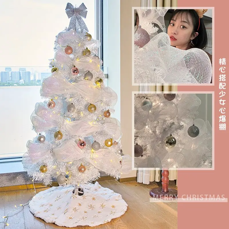 

2023 New Year White Thicken Christmas Tree Decoration For Home Pvc Reusable Xmas Tree Decor Navidad Christmas Tree