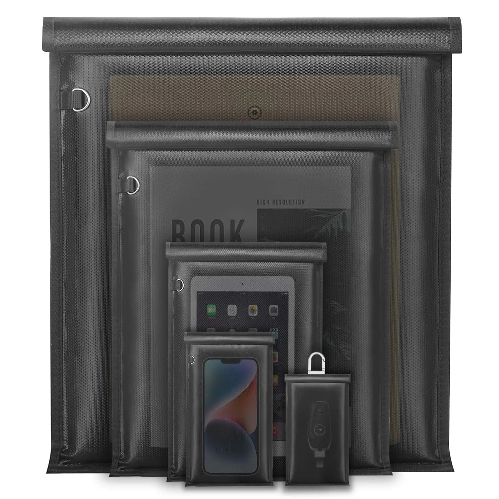 large-faraday-bags-5-pack-faraday-cages-for-tablets-car-keys-faraday-key-fob-protector-fireproof-waterproof-anti-theft-signal