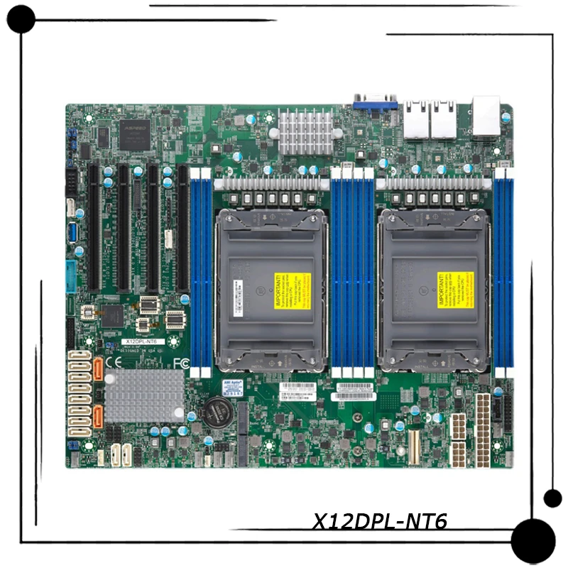 

X12DPL-NT6 для двухсторонней серверной материнской платы Supermicro C621A, набор микросхем, встроенный M.2 d, двойной 10-гигабитный Ethernet-порт, IPMI