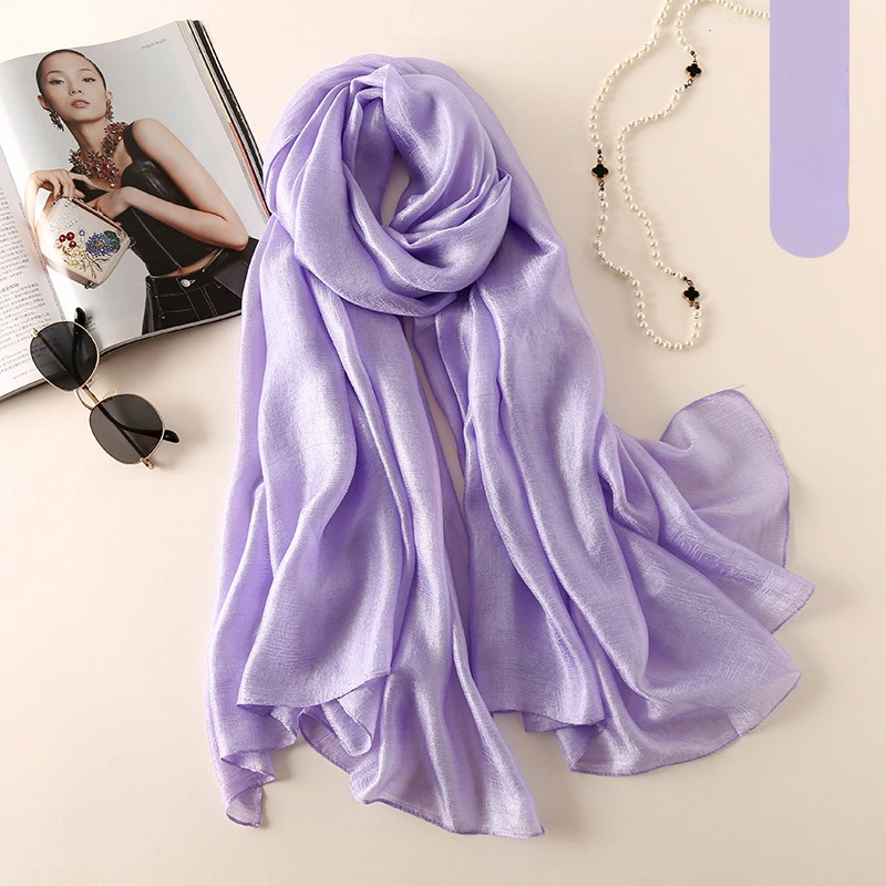 Solid Colors Neckerchief  Scarf For Women Silk Satin Headband Hair Scarves Female Square Shawls Head Scarfs