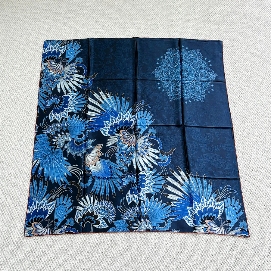 

Silk Mulberry Scarfs Luxury Brand Large Handrolled Edge Shawls Bandanas Tops Decoration Hair Neck Scarves Foulard 110cm