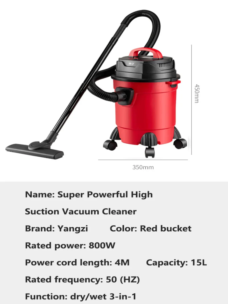 Home Small Vacuum Cleaner Multi-Function Big Suction Dust Collector Dry Blowing Super Power Strong Handheld Wet/dry Vacuum Clean