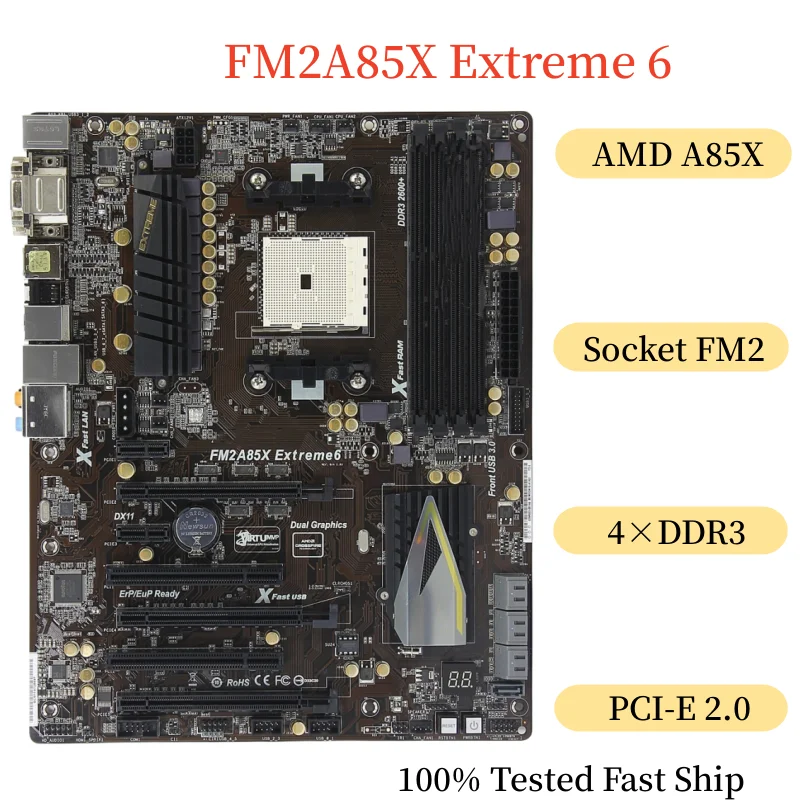 

For Asrock FM2A85X Extreme 6 Motherboard 64GB Socket FM2 DDR3 ATX Mainboard 100% Tested Fast Ship