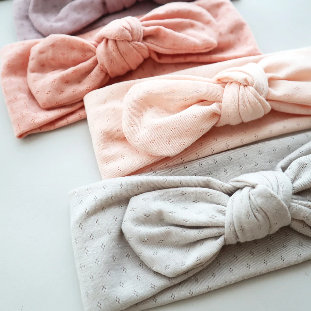 Baby Headband for Girls Children Bunny Ear Bow Nylon Headband Infant Bandage Solid Color Hair Accessories Cute Newborn Toddler