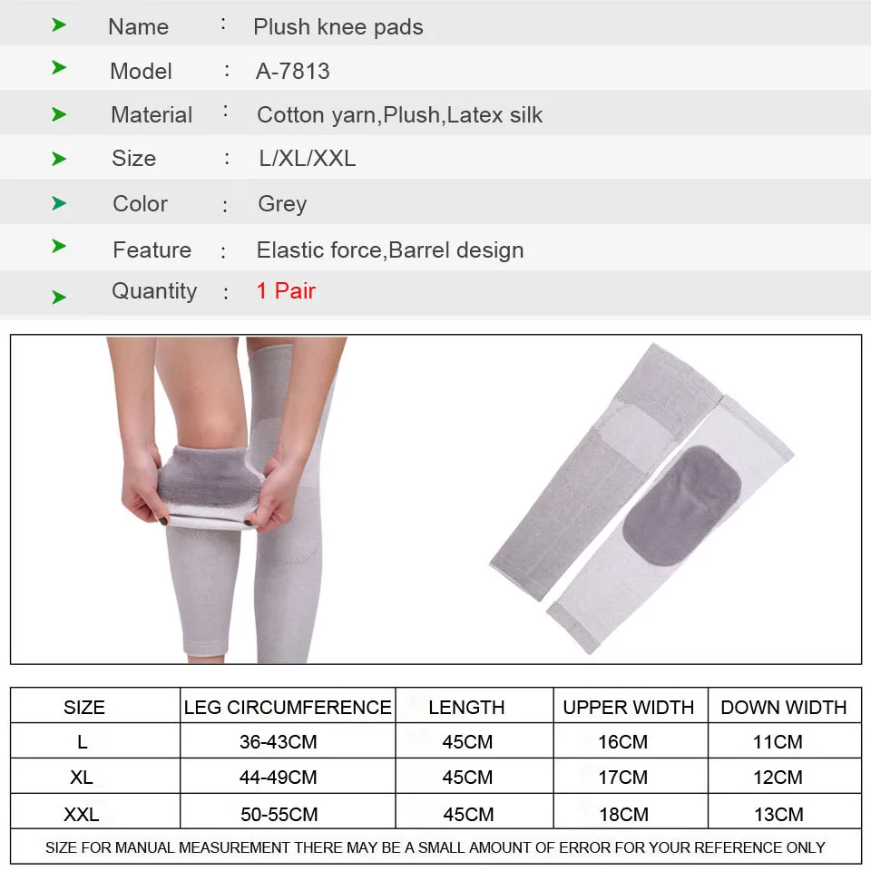 AOLIKES 1Pair Long Kneepad Calf Leg Knee Pad Warm Support High Elasticity Relieve Arthritis Sports Outdoor Knee Guard Protect