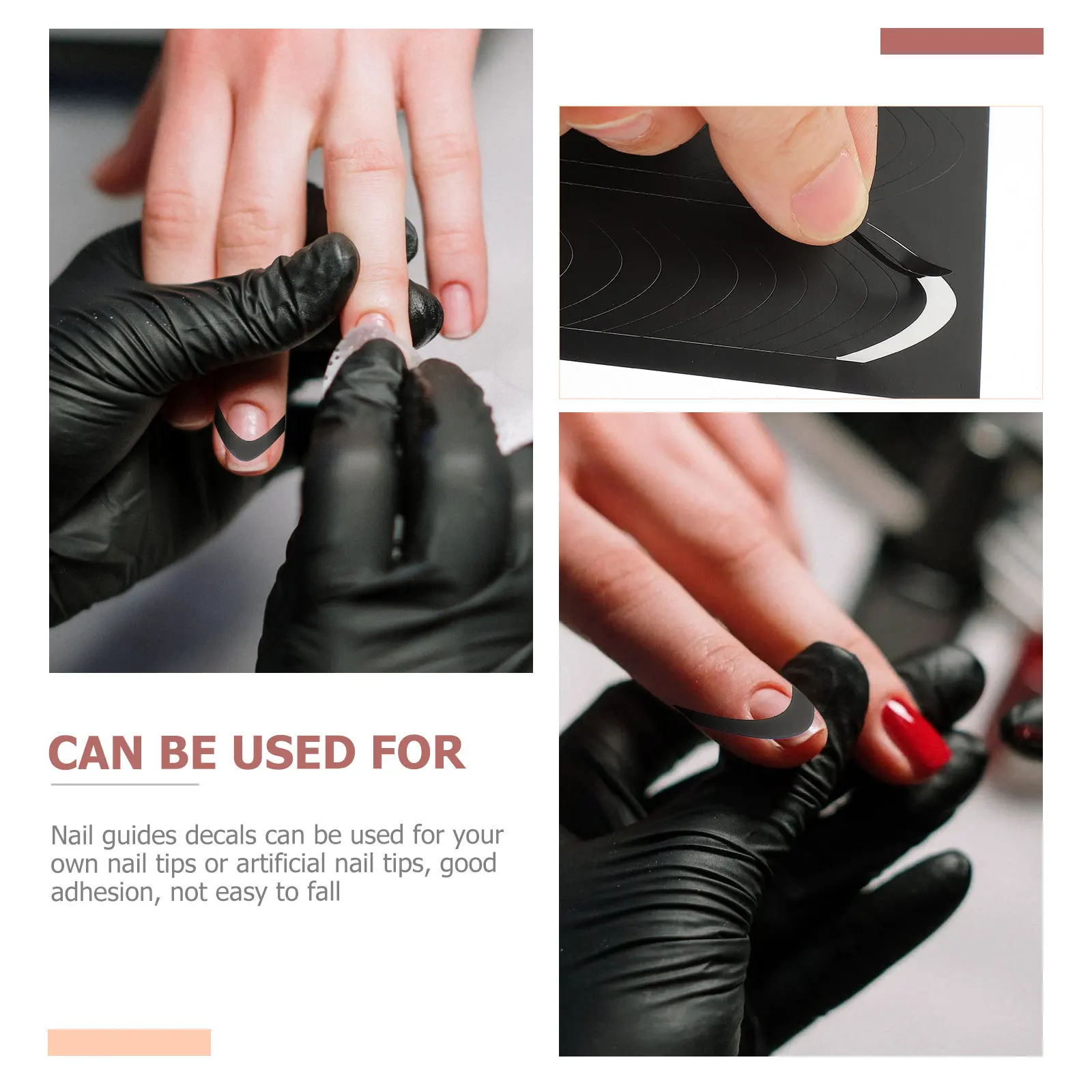 

4 Sheets French Tip Nail Guide Stickers Self-Adhesive Nail Art Tools Precise French Manicure Strips for Nails Decoration