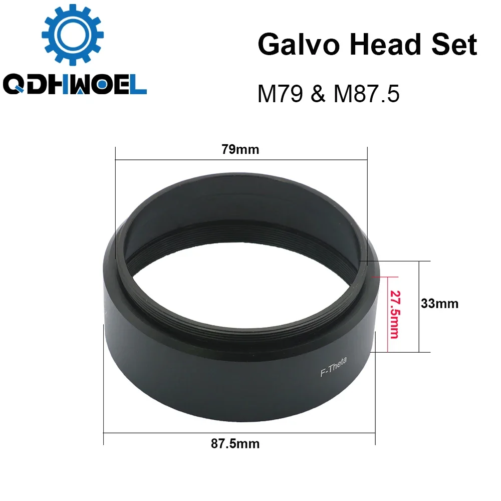QDHWOEL F Theta Lens Male Thread Reverse Adapter Ring 20mm 33mm For M87.5 M79 Laser Marking Machine